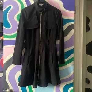 Black Zip Up Collared Dress